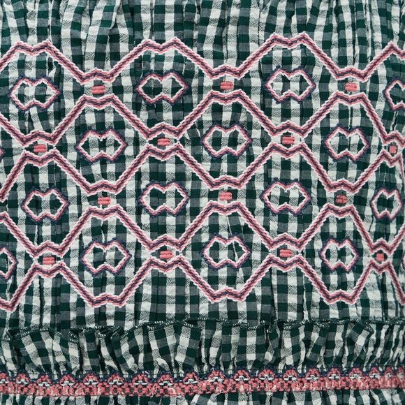 Hunter Bell Larissa Dress. Green Gingham Maxi Dress - Picture 2 of 5